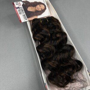 12” SOL Curly Body #1B/30 Black & Honey SOL Synthetic Blend Mixed Hair Extension